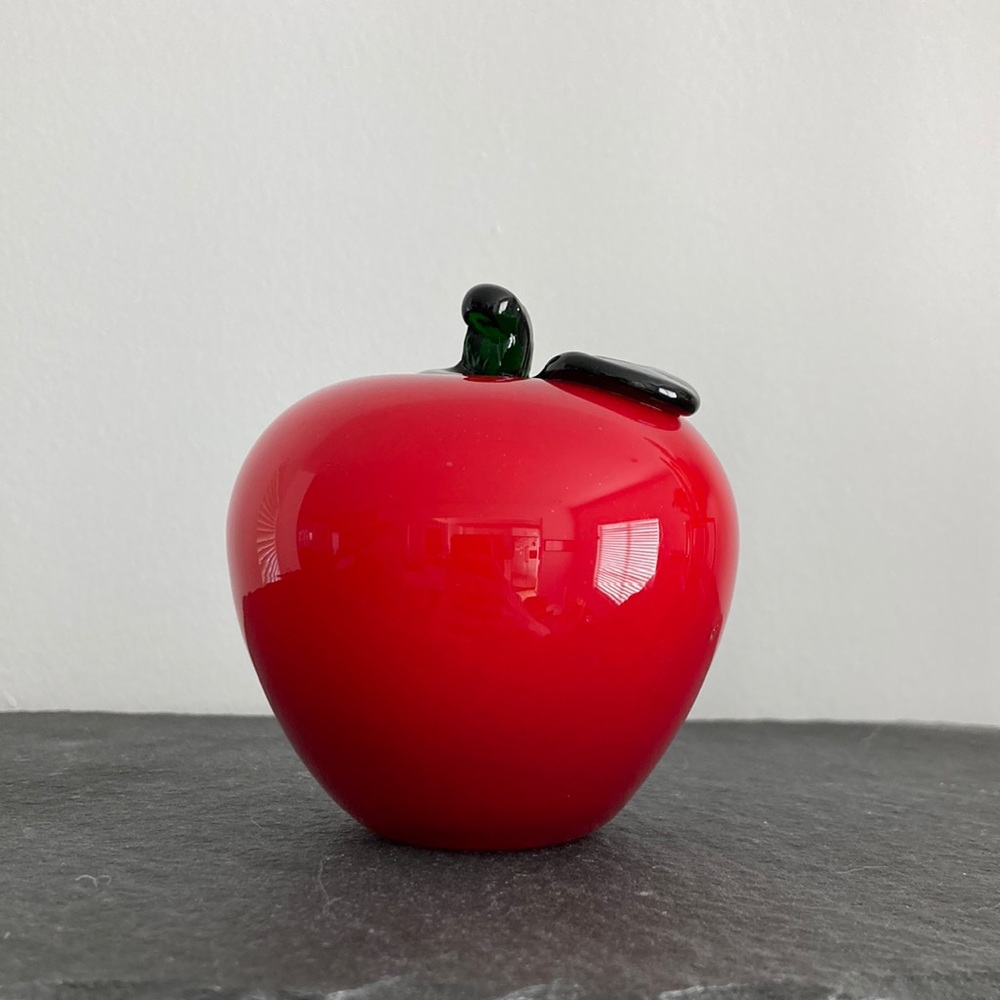 Vintage Murano glass fruit red apple